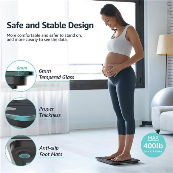 Posture Scale for Body Weight Digital Bathroom Smart Scale LCD Display Black - Picture 5 of 7